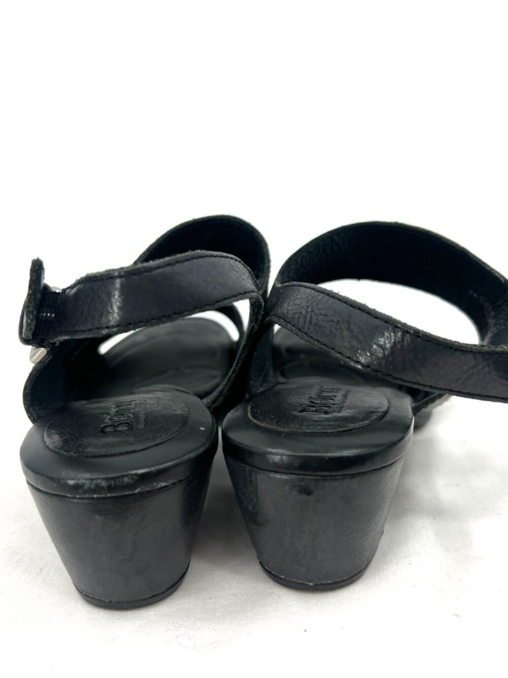 Born Black Leather Heeled Sandals Size 8 - Picture 7 of 10